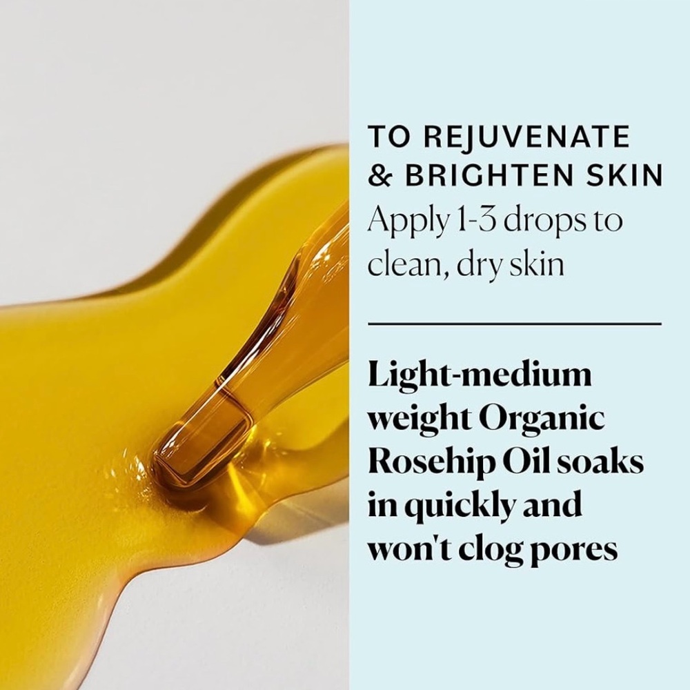 Organic Rosehip Oil - Rejuvenating Glow Oil โ Sky Organics, 1 fl oz - Picture 5 of 15